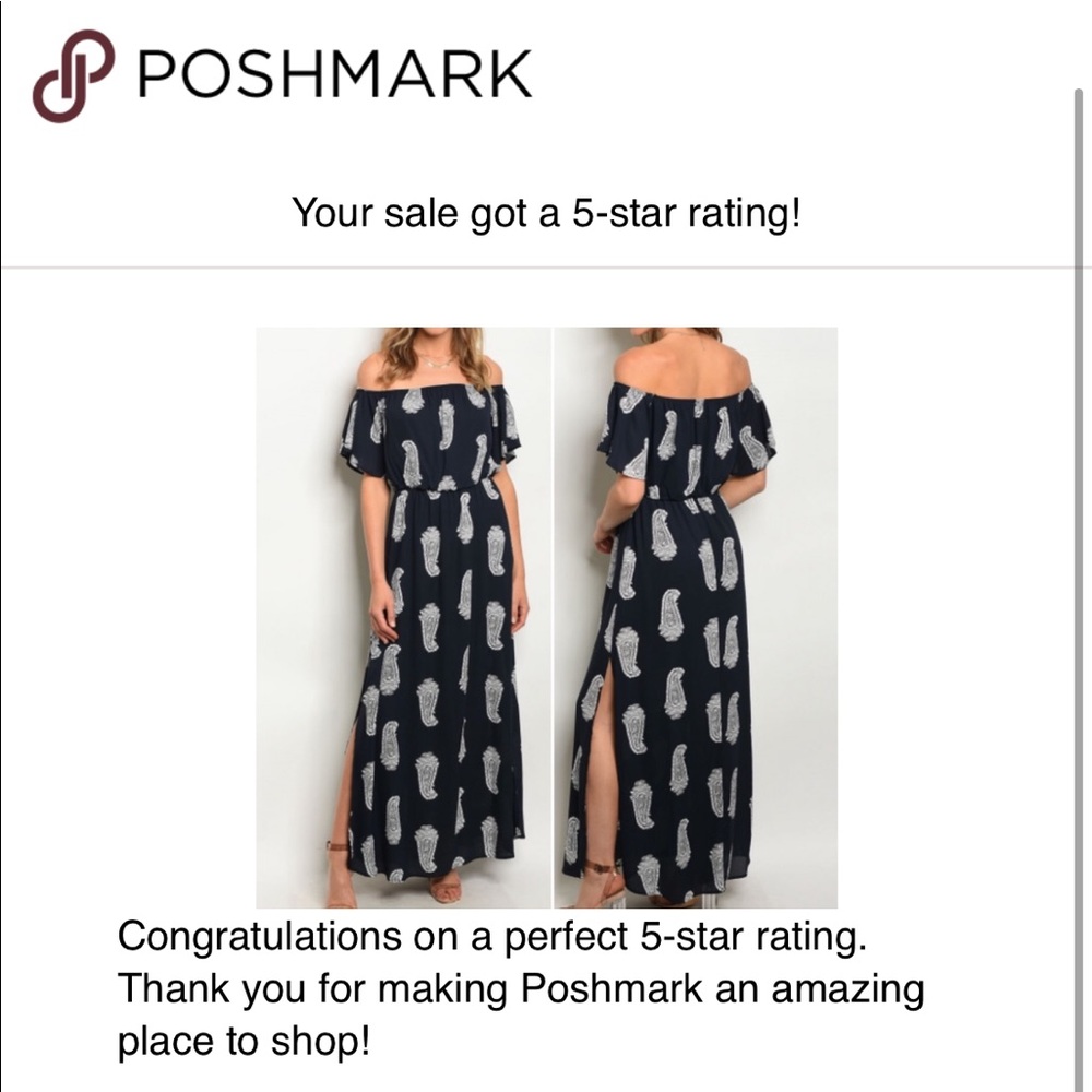 GIRLY & FLRITY NAVY & FLORAL OFF SHOULDER MAXI! - Picture 2 of 2